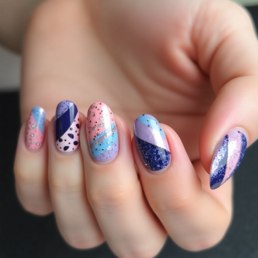 Round Poly gel Nail Design
