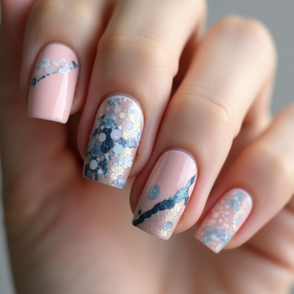 Square Top Coat Nail Design