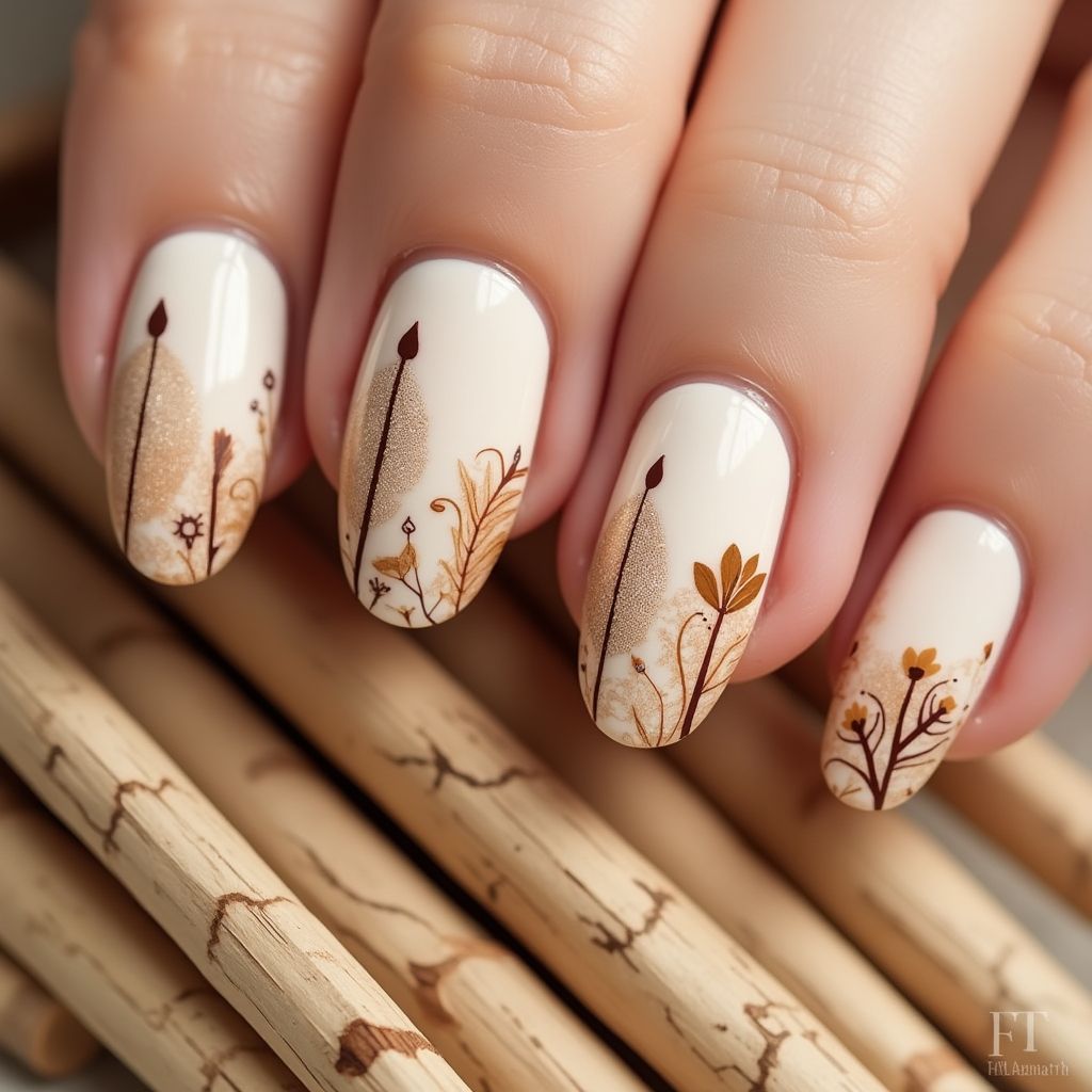 Round Orangewood Sticks Nail Design
