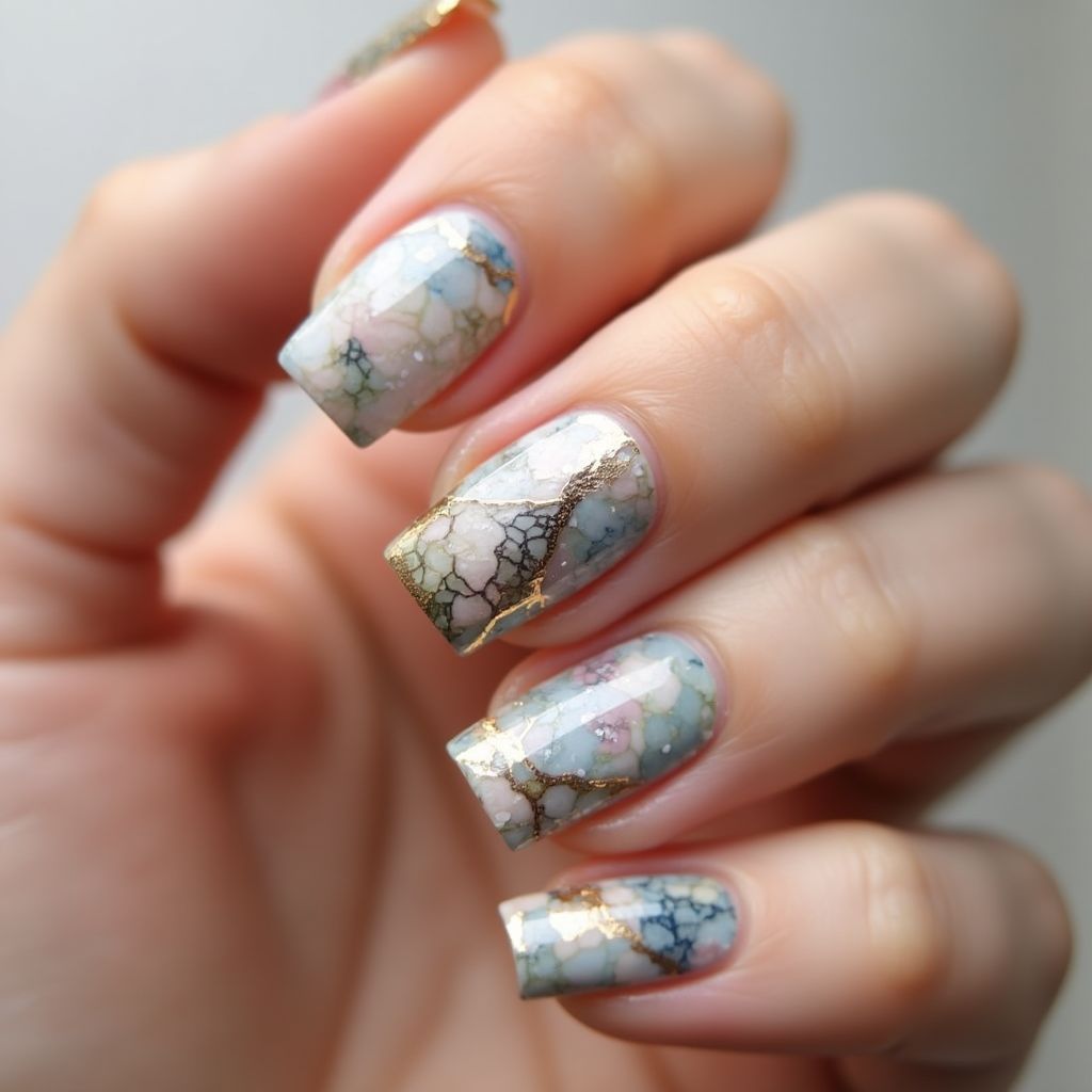 Square Skin Barriers Nail Design