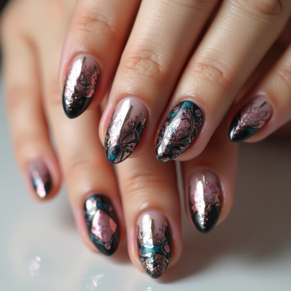 Almond Toothpicks Nail Design