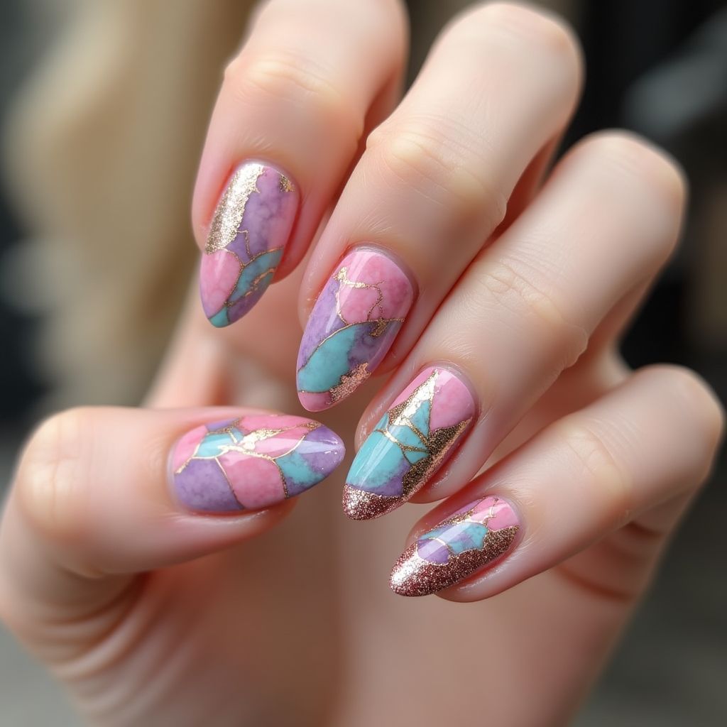 Almond Wax Pencils Nail Design