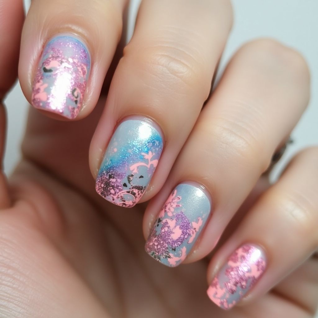 Round Toothpicks Nail Design