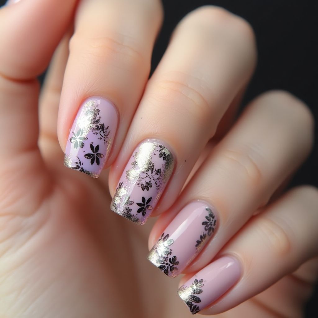 Square Skin Barriers Nail Design