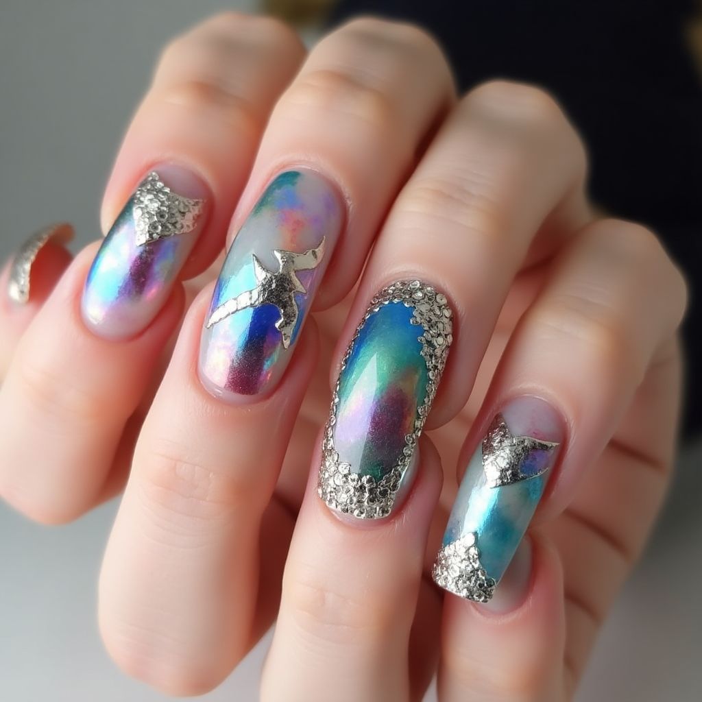 Nail Foil Coffin Nail Design
