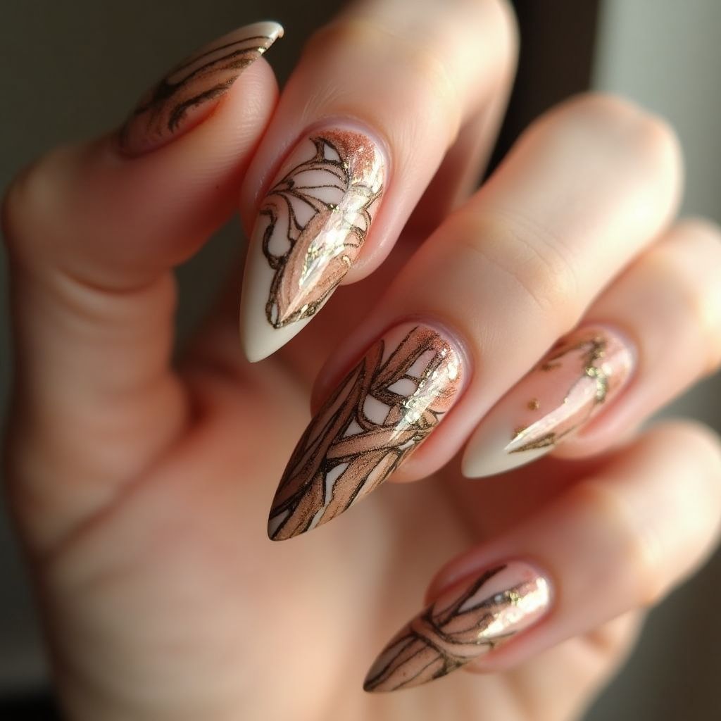 Orangewood Sticks Stiletto Nail Design