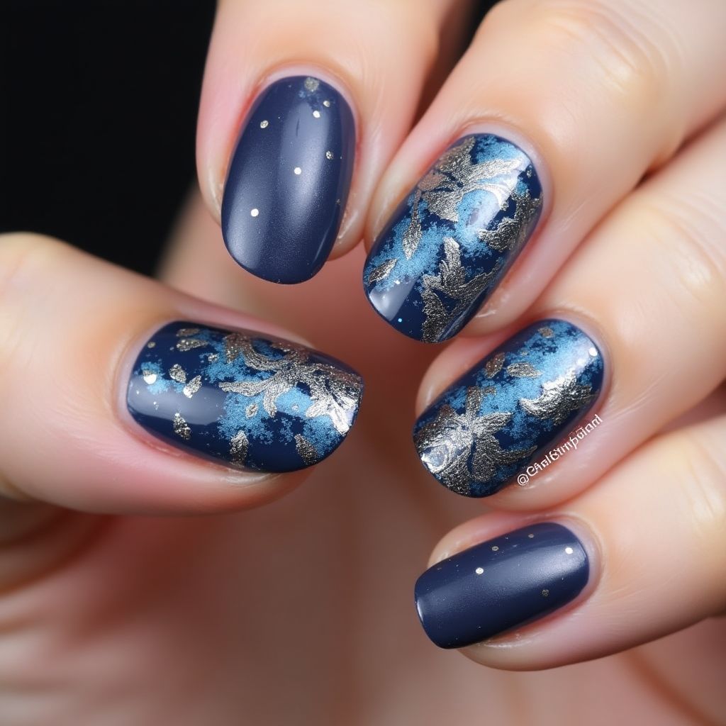 Magnetic Polish Round Nail Design