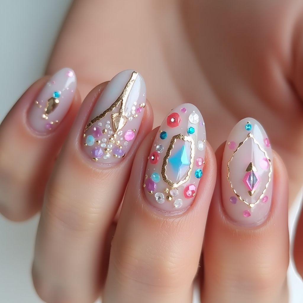 Round Builder Gel Nail Design