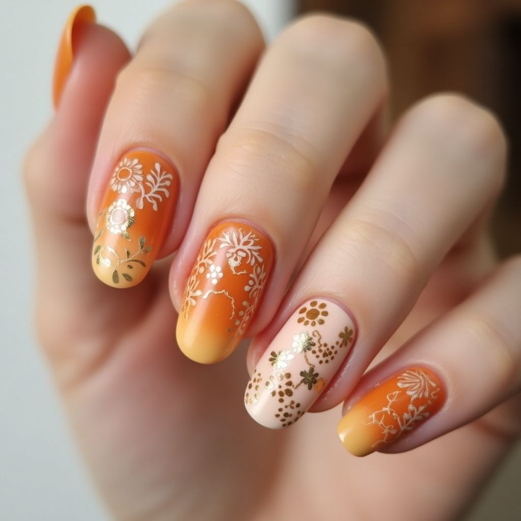 Round Orangewood Sticks Nail Design