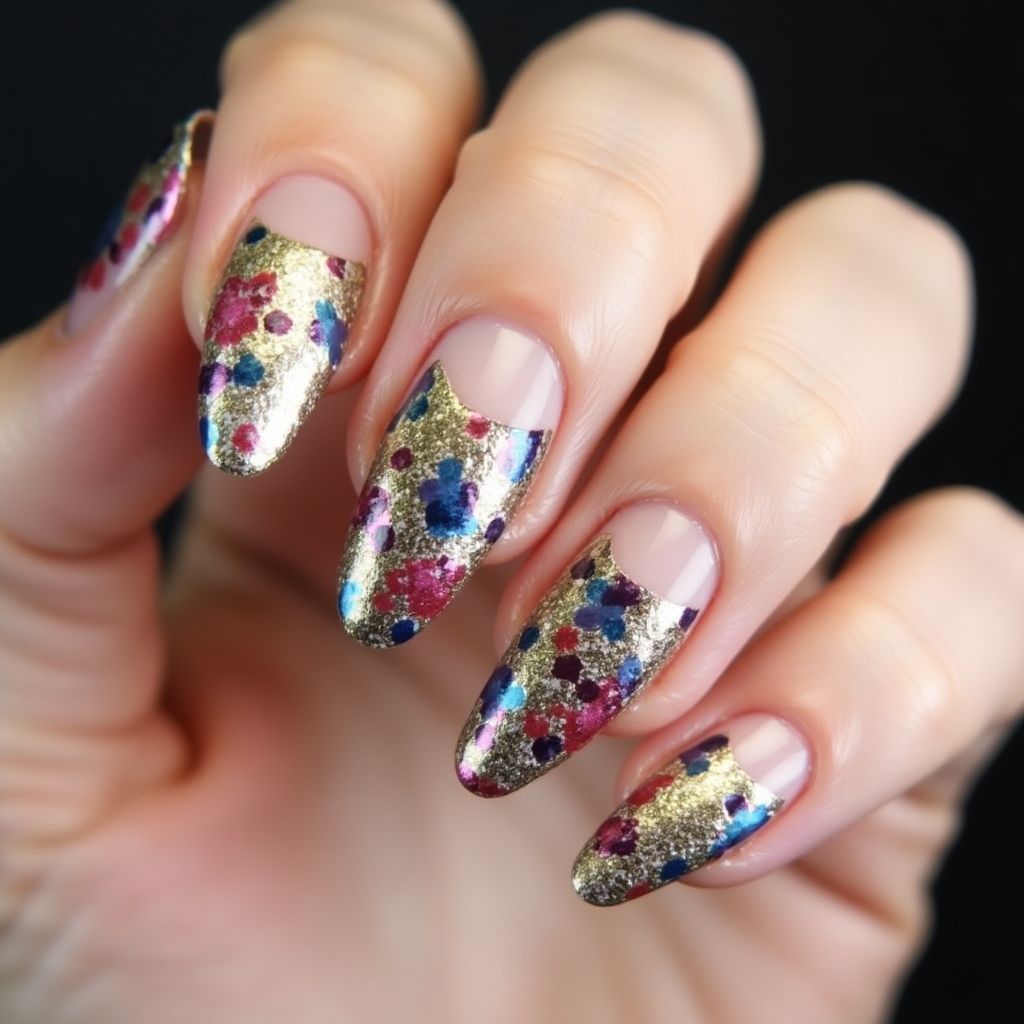 Nail Foil Stiletto Nail Design