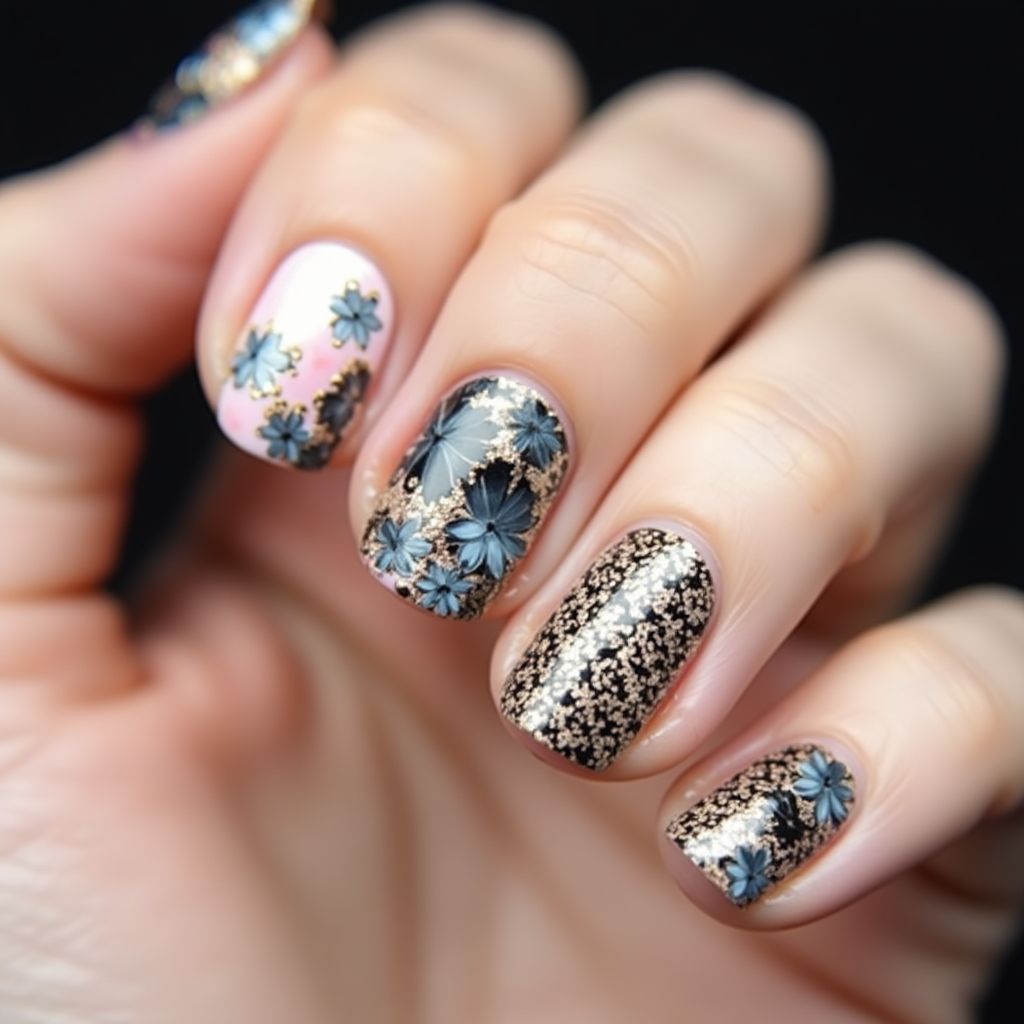 Round Base Coat Nail Design