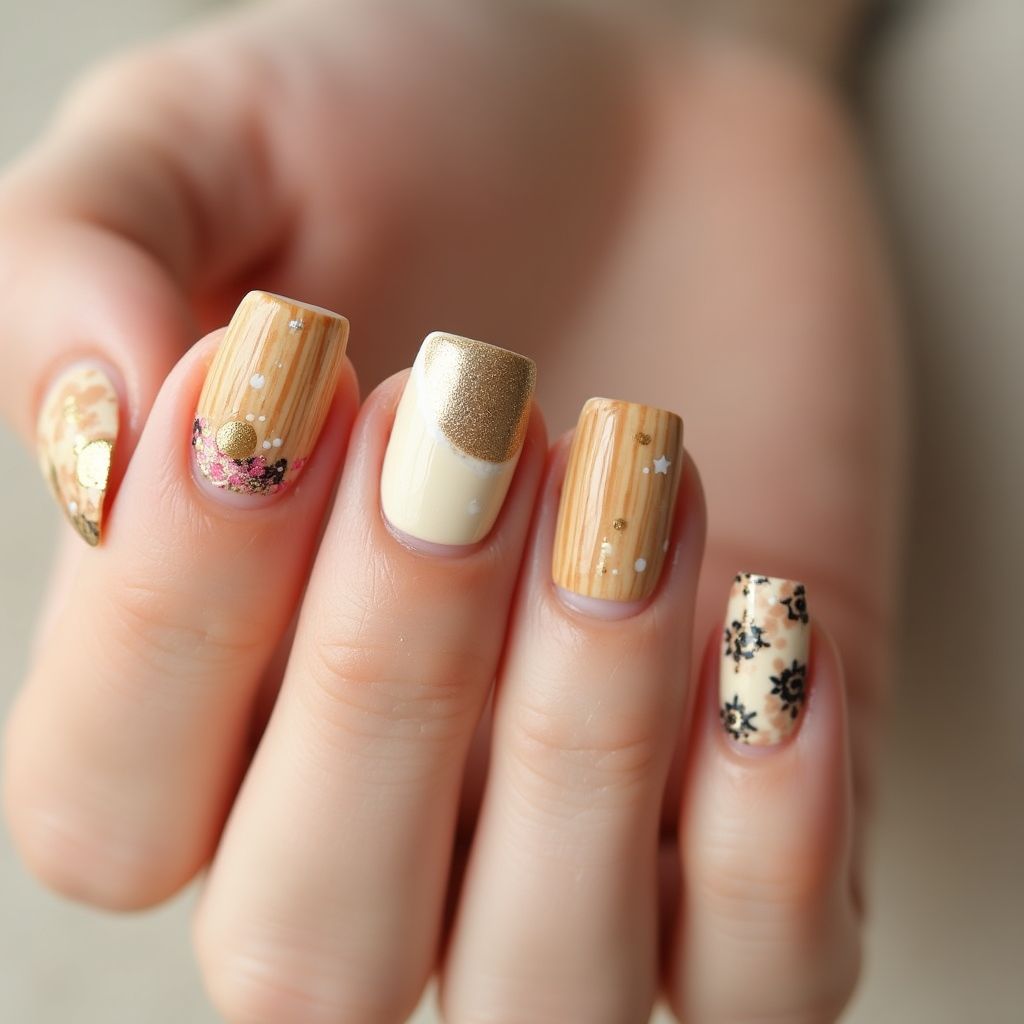 Toothpicks Square Nail Design