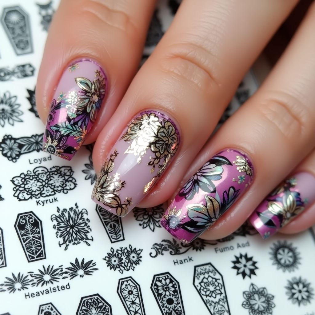 Coffin Stamping Plates Nail Design
