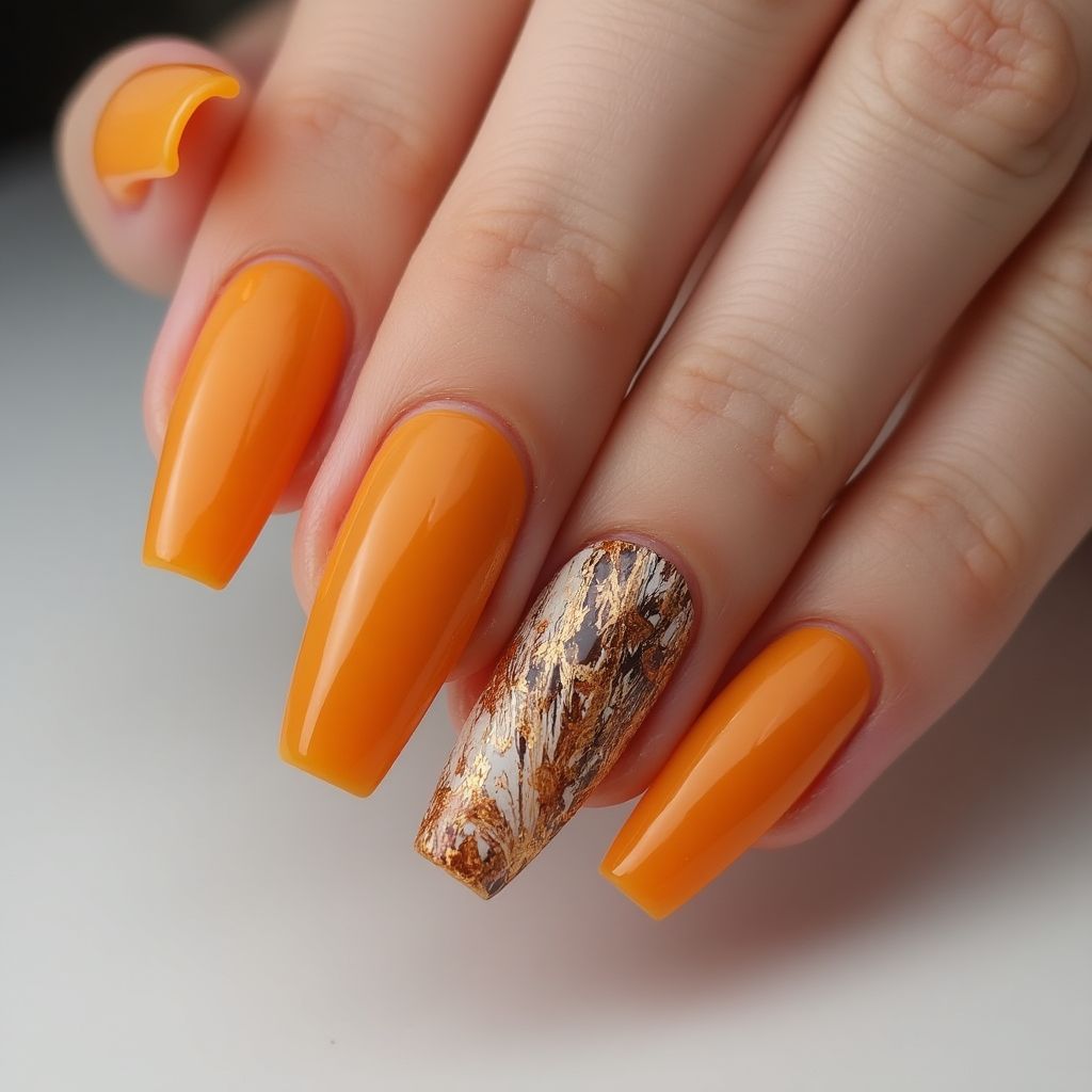 Stiletto Orangewood Sticks Nail Design