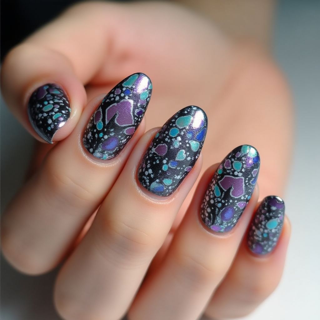 Chrome Powder Almond Nail Design
