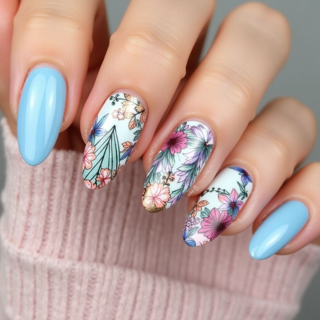 Nail Decals Almond Nail Design