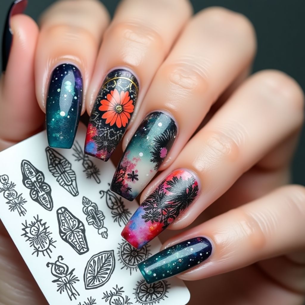 Coffin Stamping Plates Nail Design