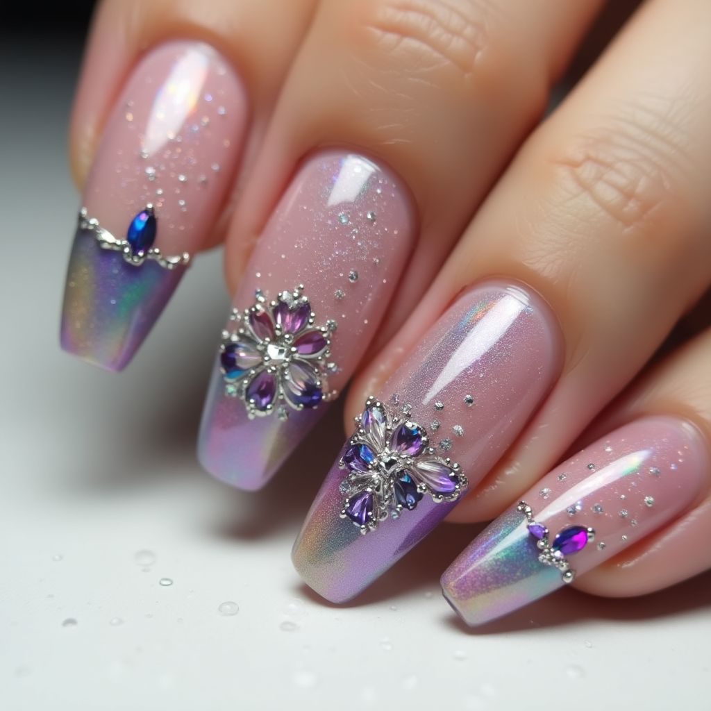 Stiletto Builder Gel Nail Design