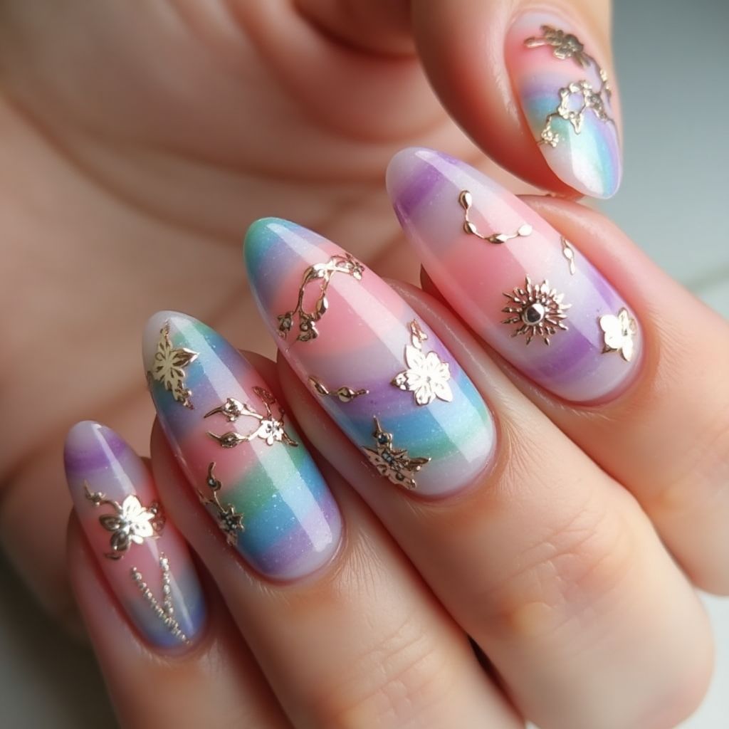 Acrylic Colors Almond Nail Design
