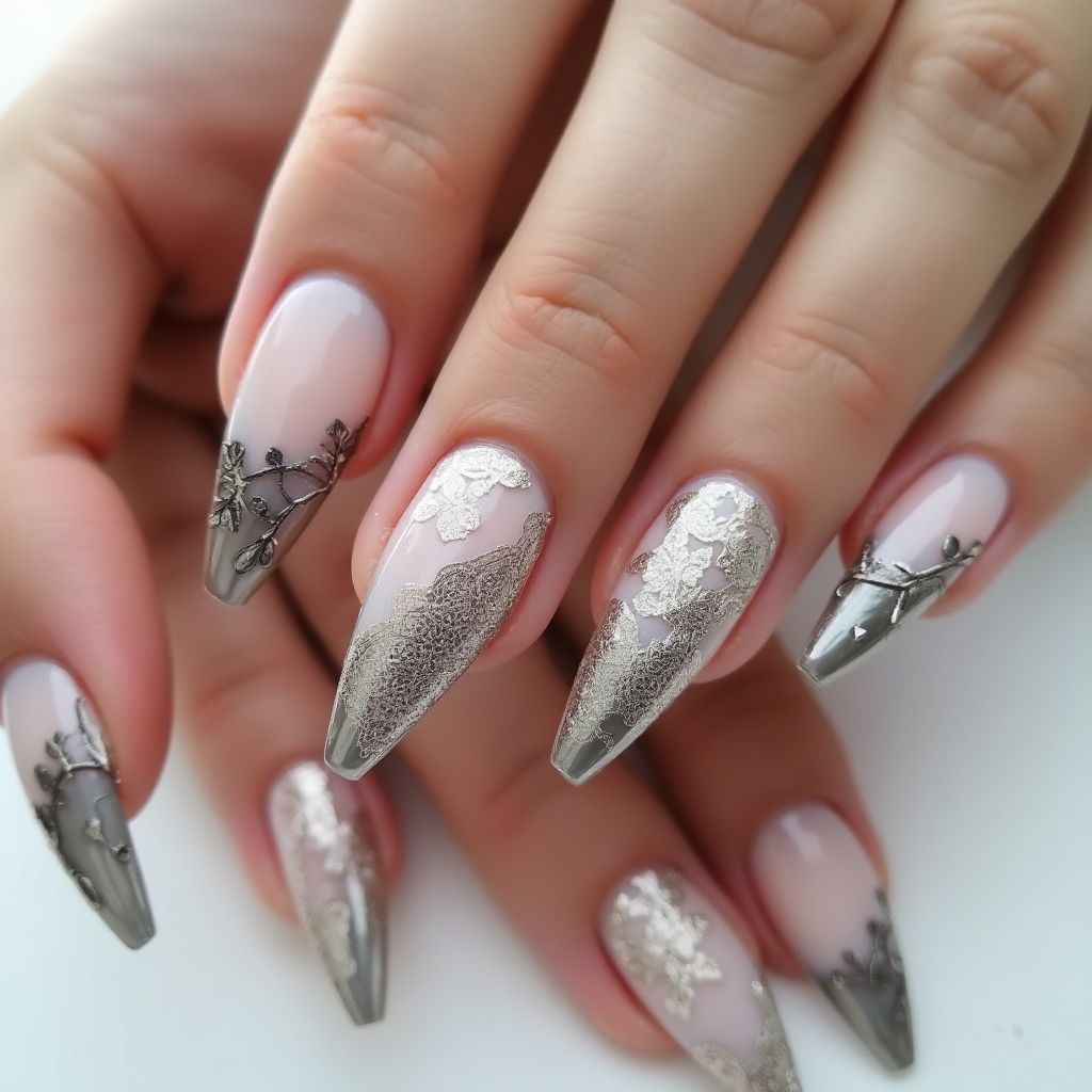Stiletto Skin Barriers Nail Design