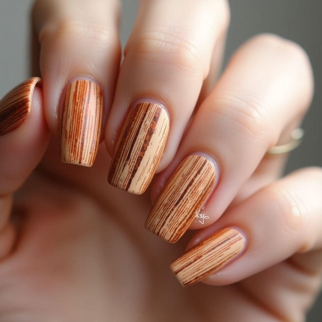 Square Orangewood Sticks Nail Design
