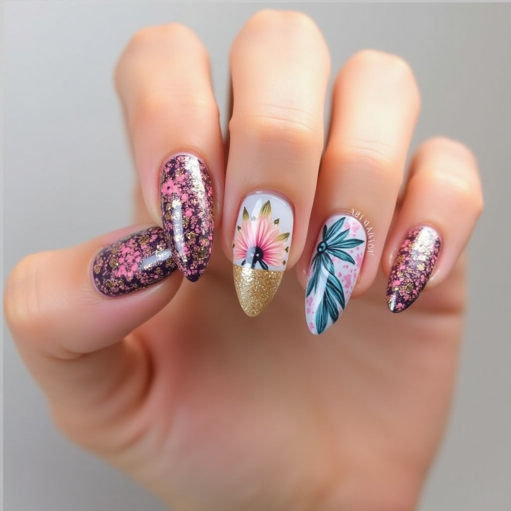 Almond Nail art brushes Nail Design