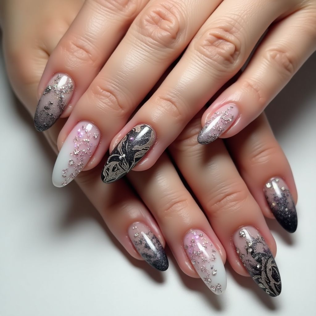 Stiletto Builder Gel Nail Design