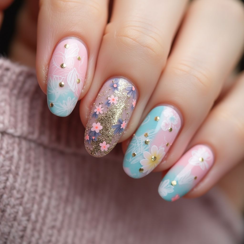 Round Wax Pencils Nail Design