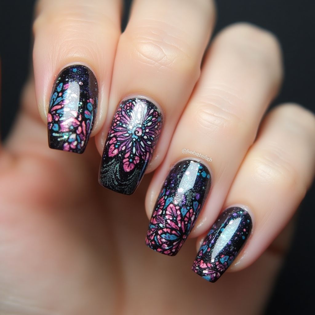 Stamping Plates Coffin Nail Design