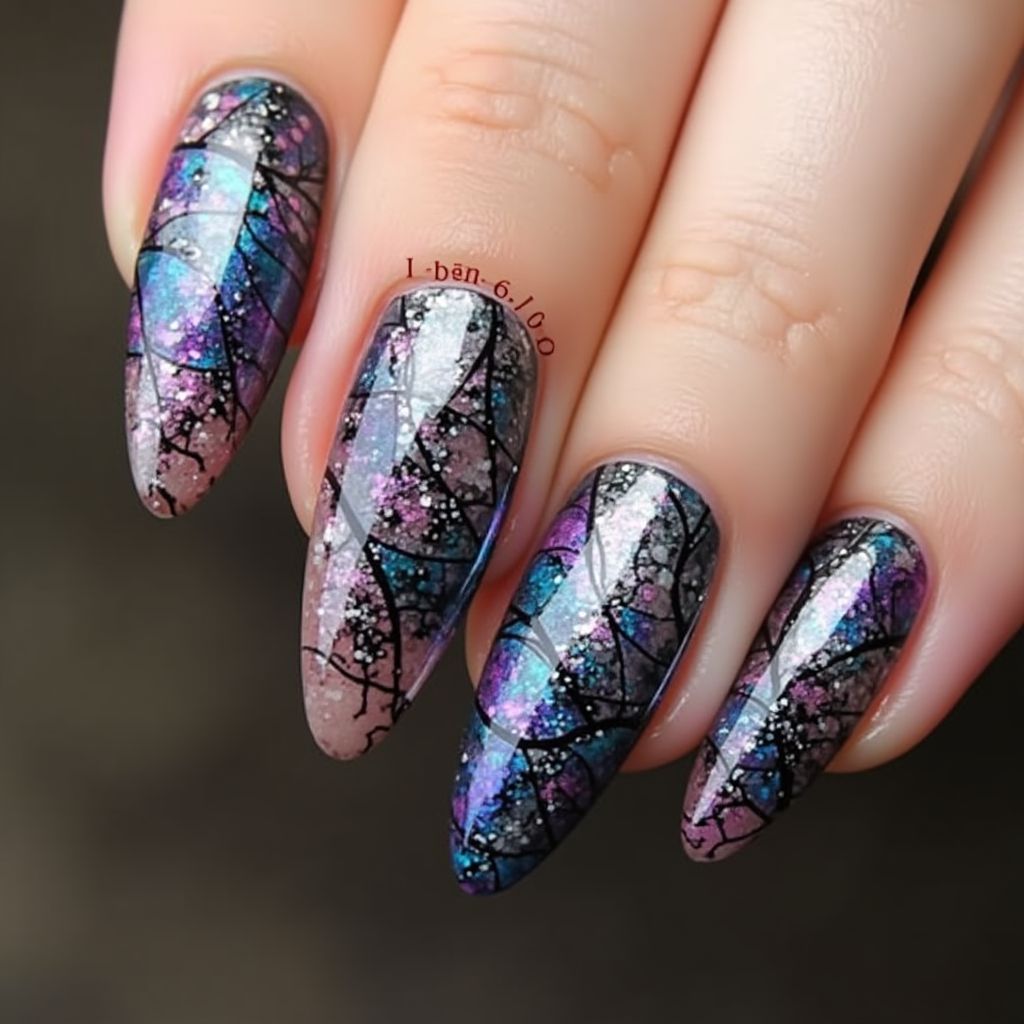 Chrome Powder Stiletto Nail Design