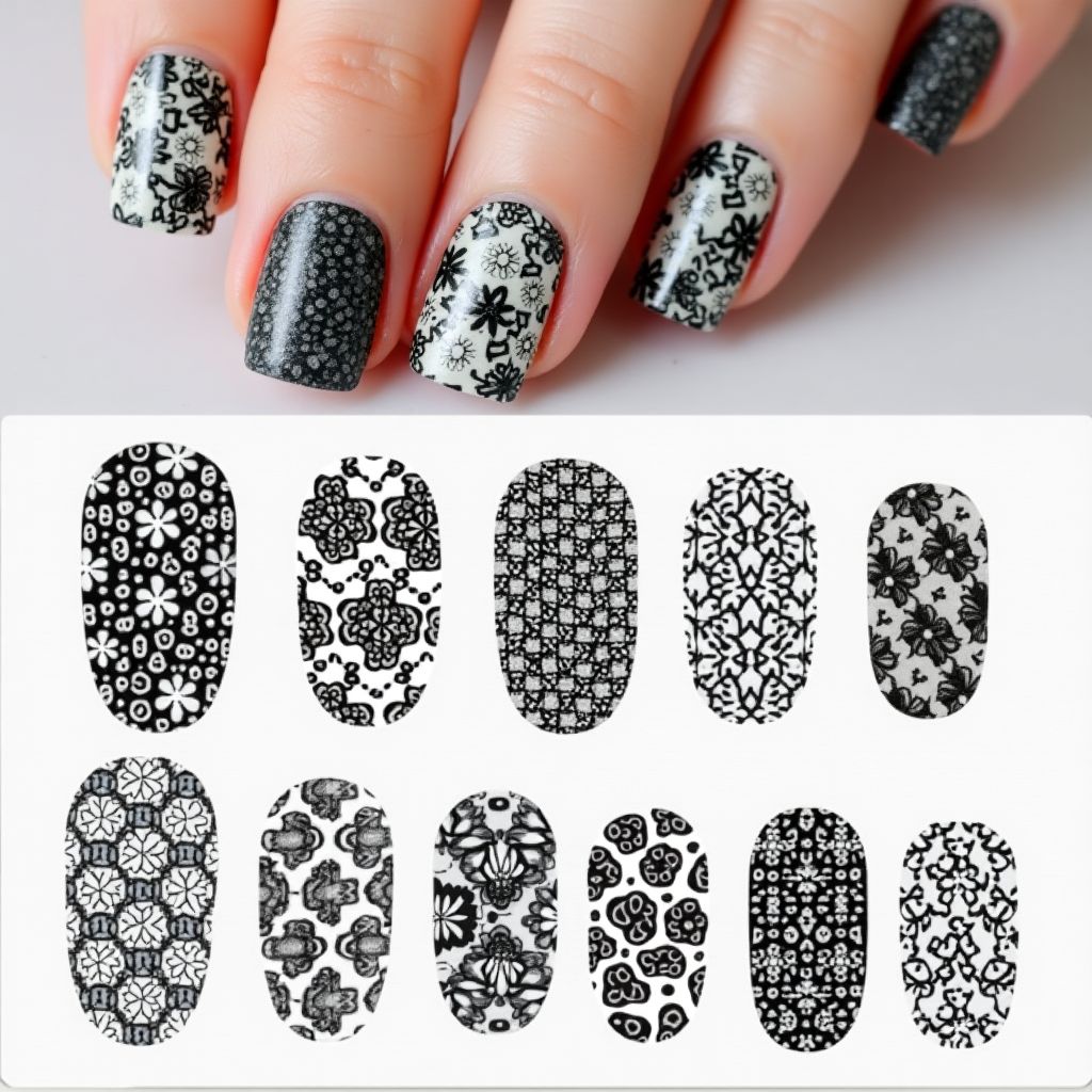 Round Stamping Plates Nail Design