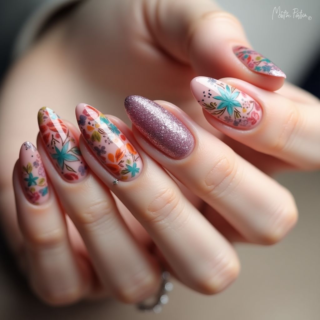 Almond Toothpicks Nail Design