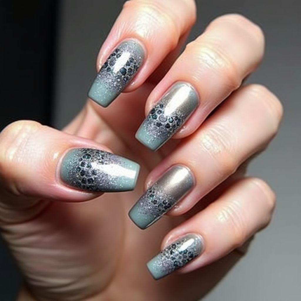 Coffin Gel Polish Nail Design