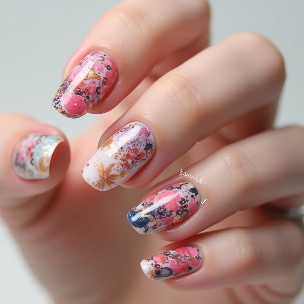 Round Nail Glue Nail Design