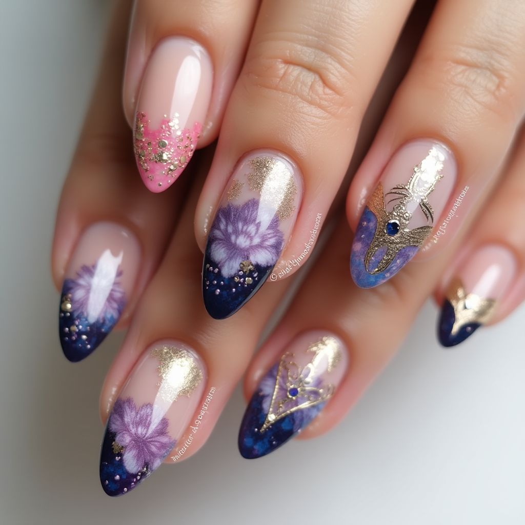 Gel Polish Stiletto Nail Design