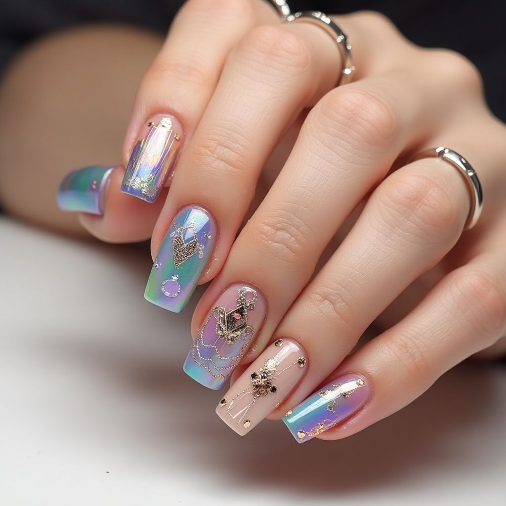 Nail Foil Square Nail Design