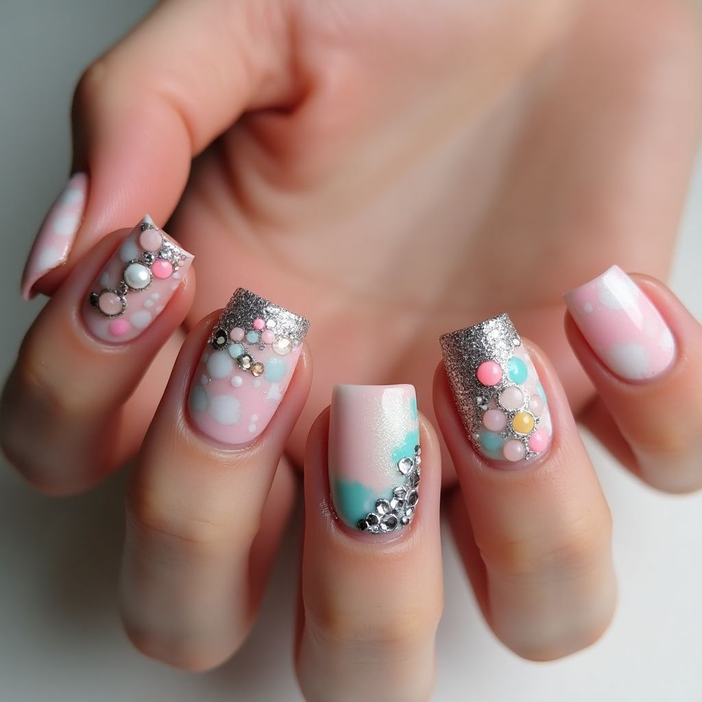 Acrylic Powder Square Nail Design