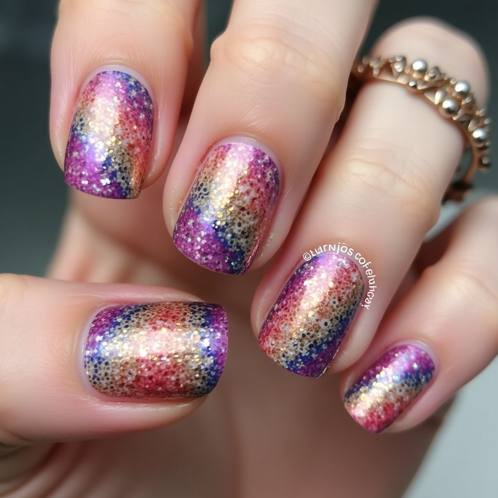 Round Sequins Nail Design