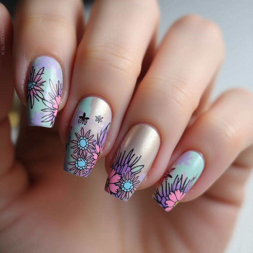 Wax Pencils Coffin Nail Design