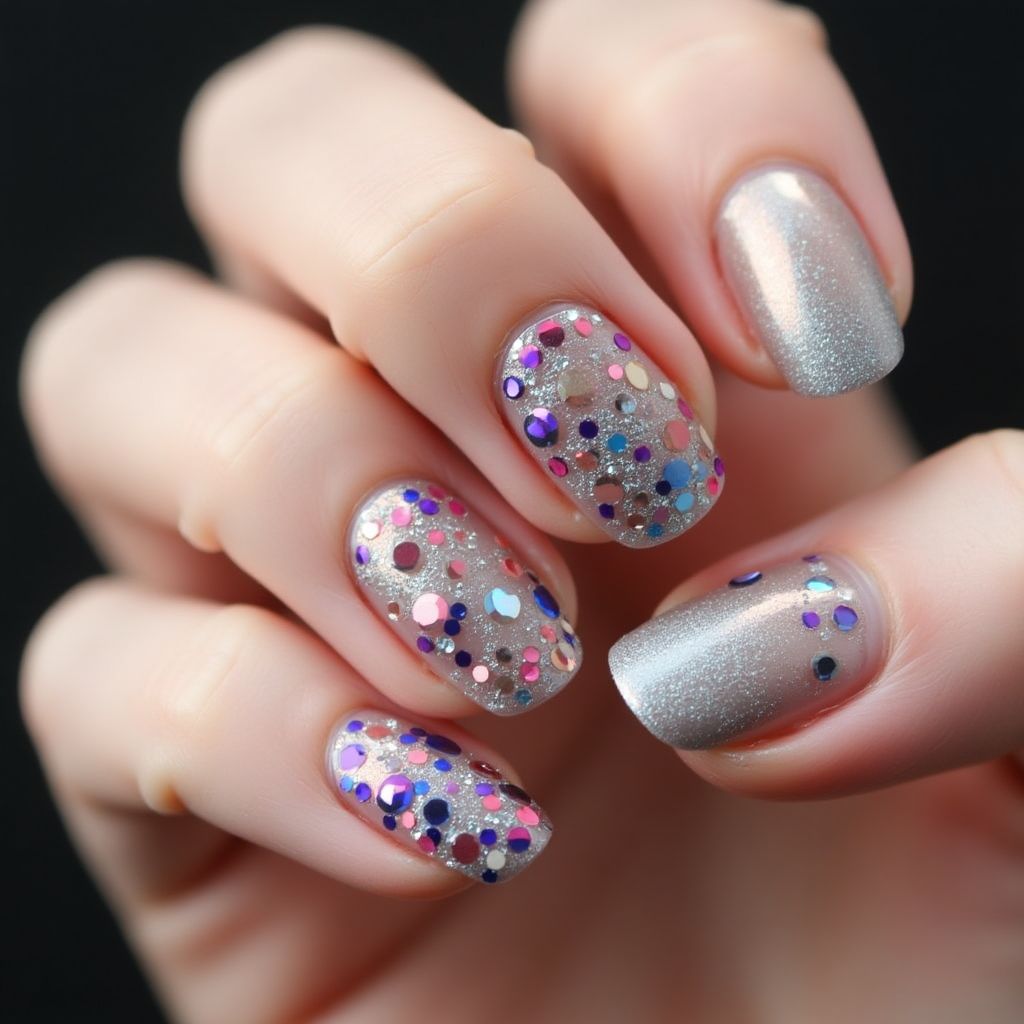 Round Caviar Beads Nail Design