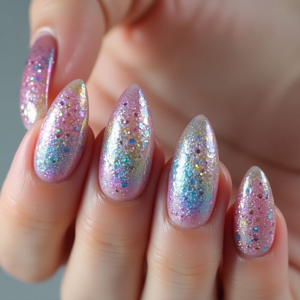 Stiletto Color Changing Polish Nail Design