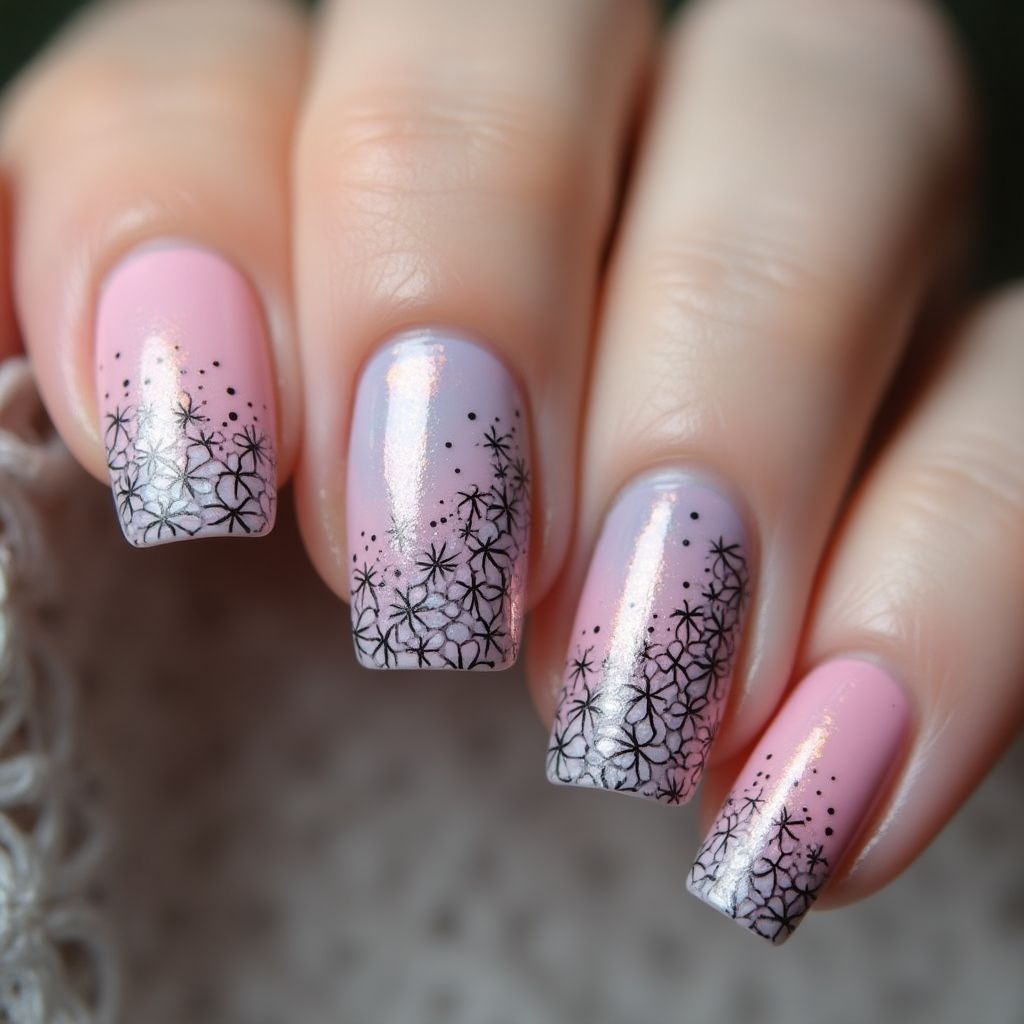 Coffin Color-changing polish Nail Design
