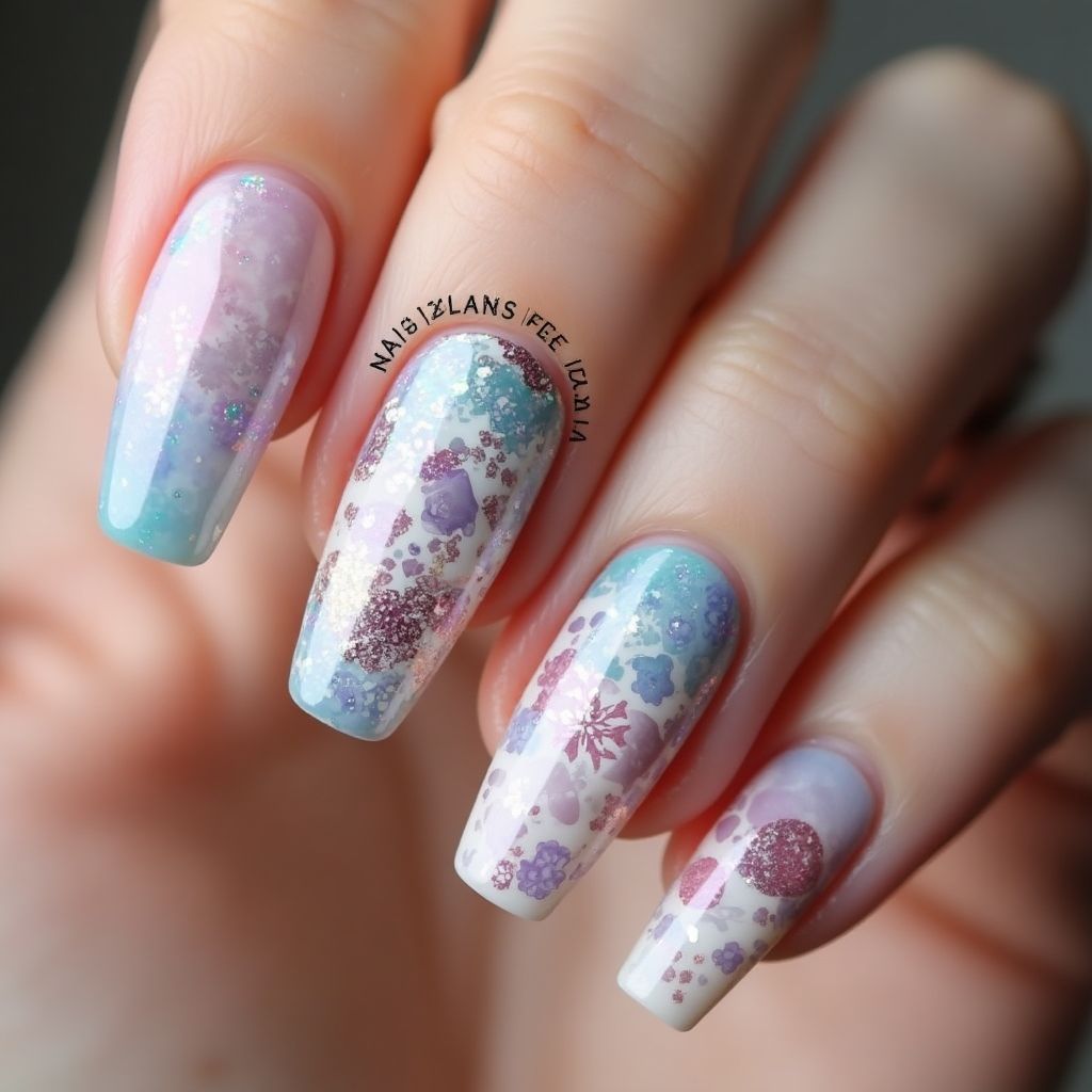 Coffin Poly Gel Nail Design