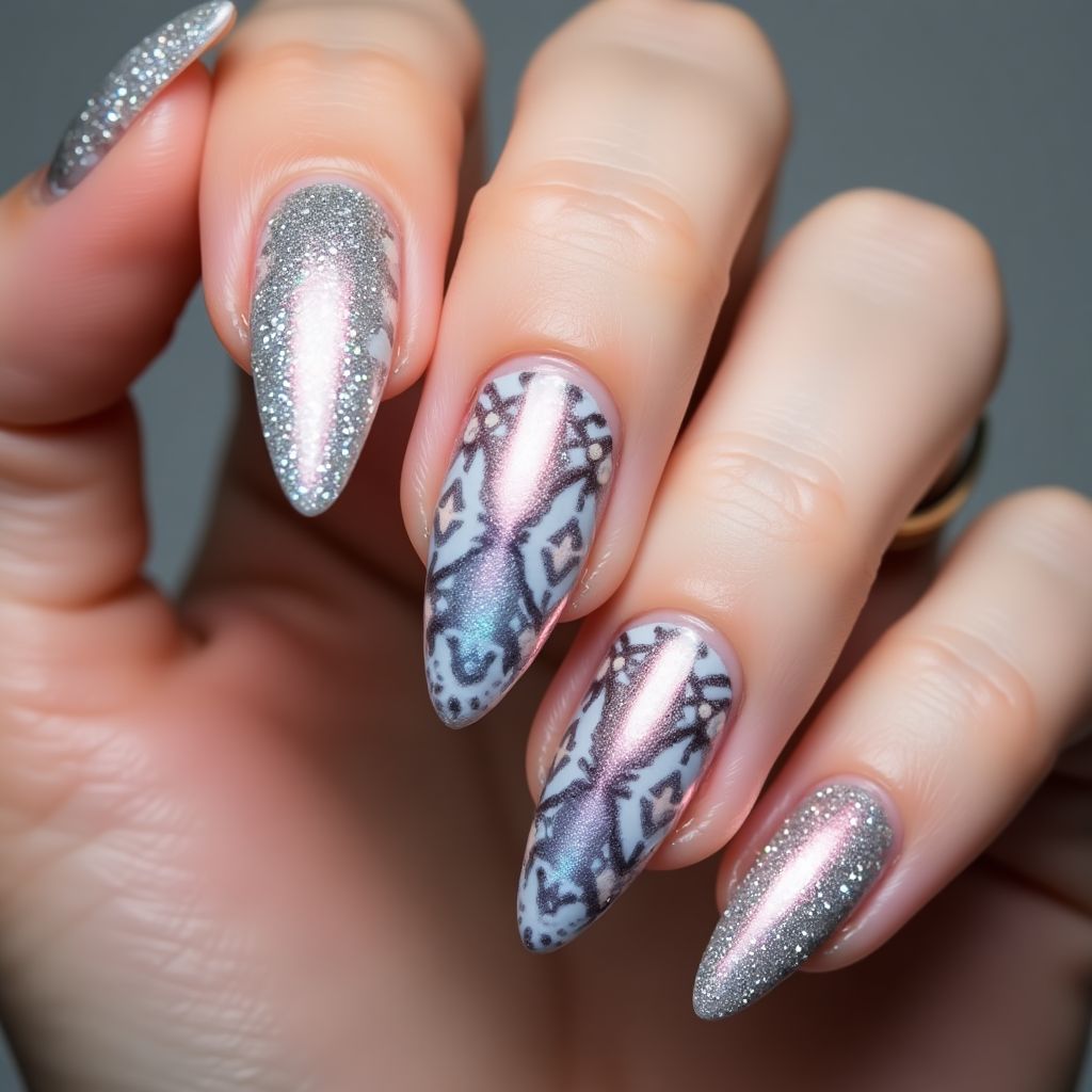 Stiletto Color Changing Polish Nail Design