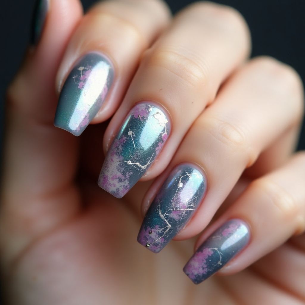Coffin Skin Barriers Nail Design