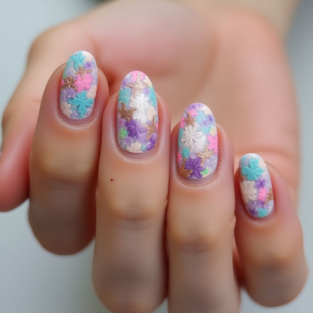 Round Toothpicks Nail Design