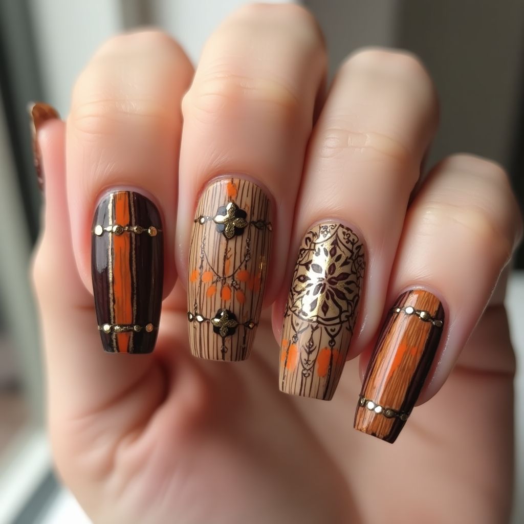 Orangewood Sticks Coffin Nail Design