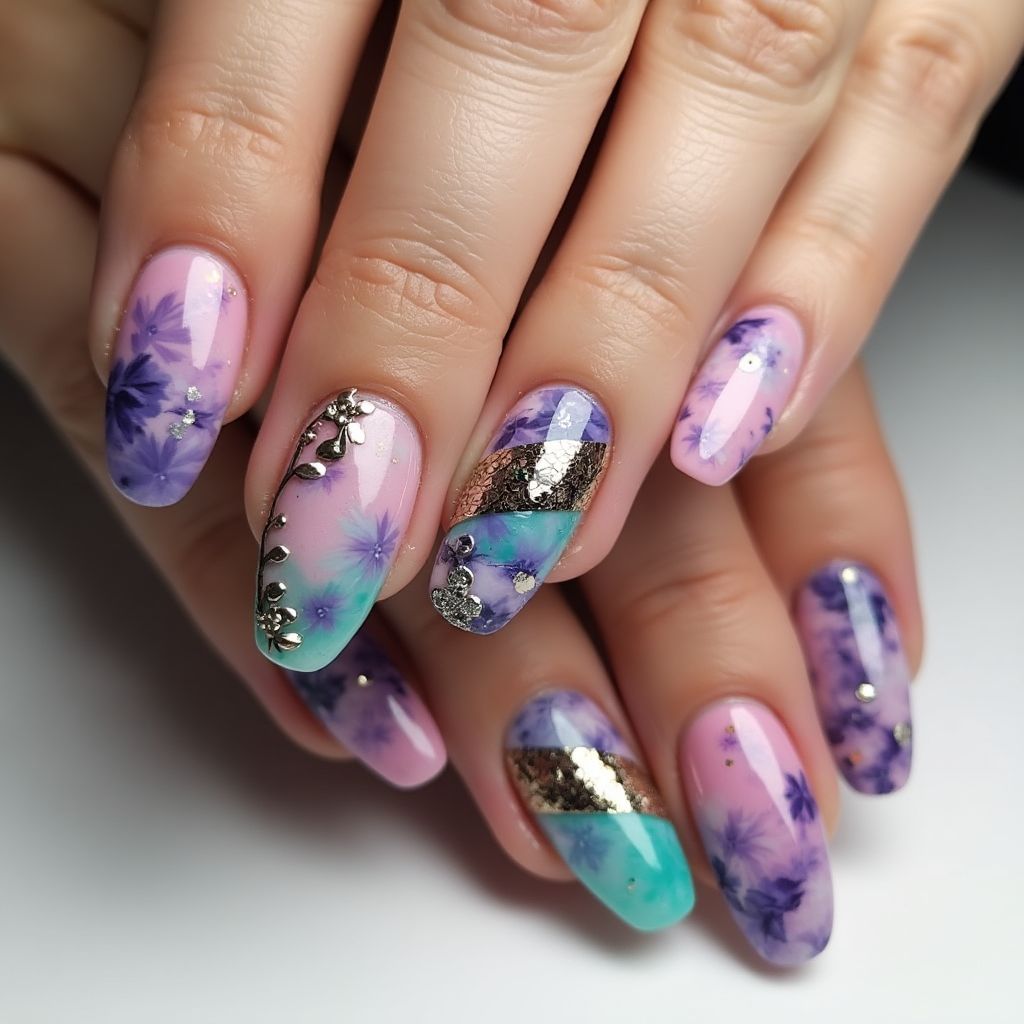 Builder Gel Coffin Nail Design