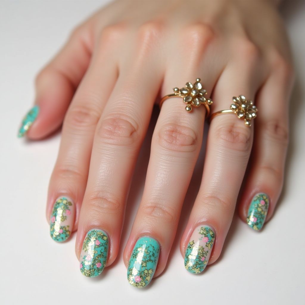 Almond Nail Vinyls Nail Design