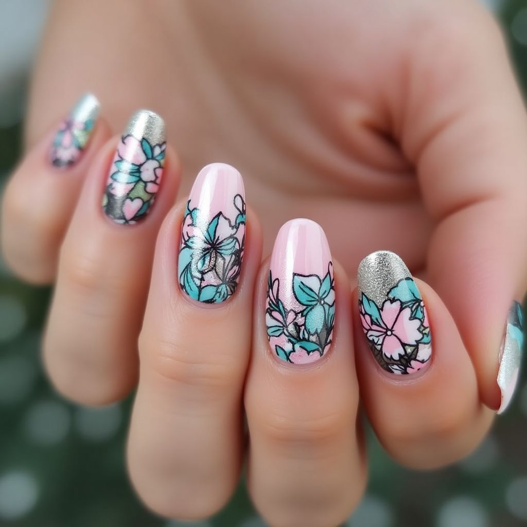 Base Coat Round Nail Design